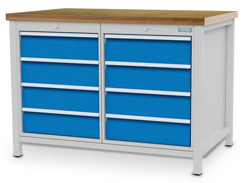 Bedrunka+Hirth, Kastenwerkbank Tiefe 750mm, R 18-24, 8 Schubladen, Schubladengr. (450 x 600mm)