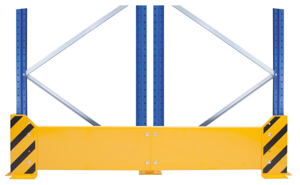 Schulte Lagertechnik Rammschutzwand für Doppelregale, gelb/schwarz